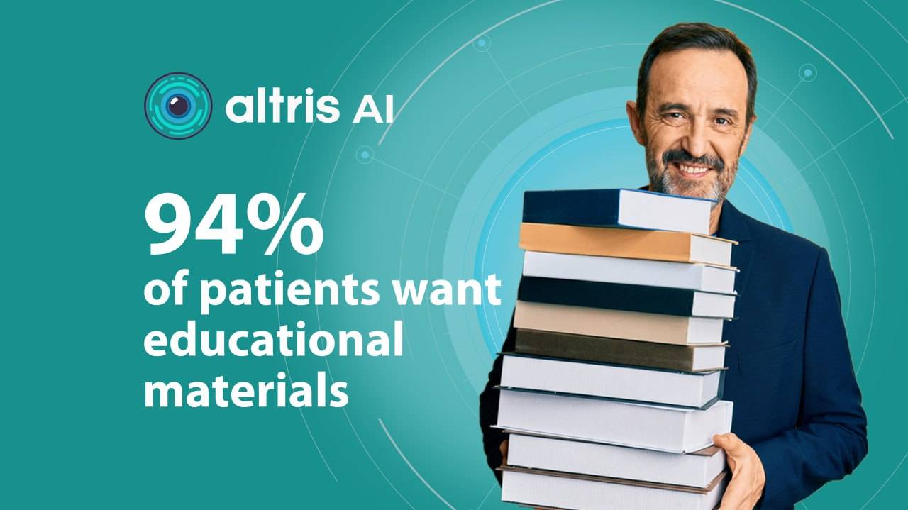 Infographic on patient education: 94% of patients want patient education content