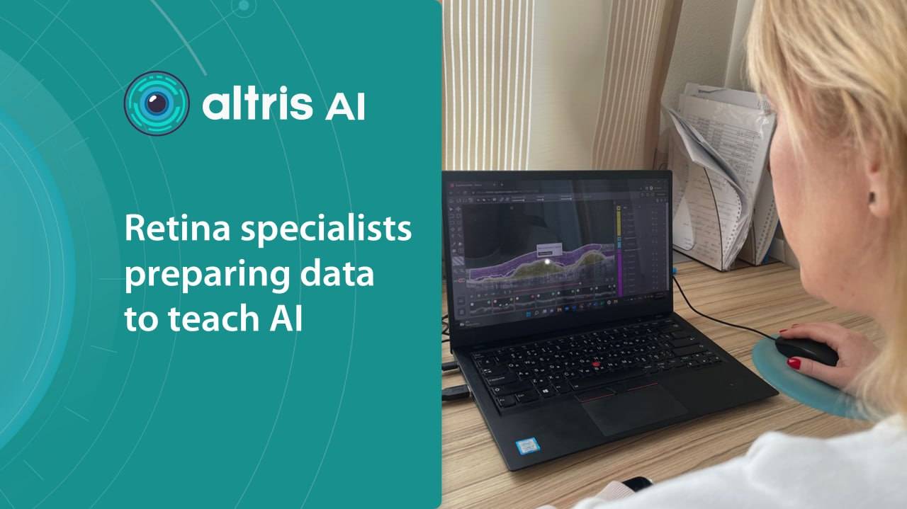 Retina specialists of Altris AI segmenting pathologies to teach AI detect them